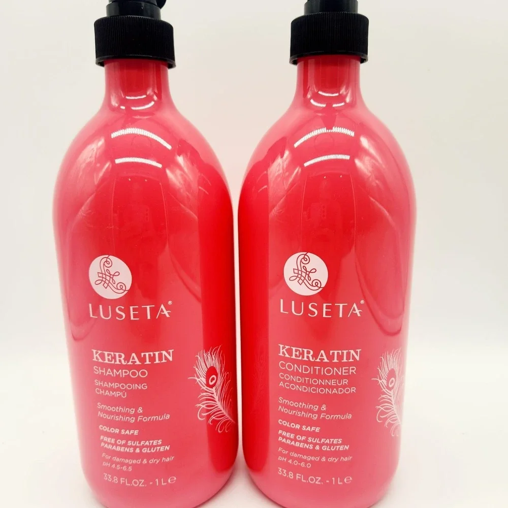 Luseta Keratin Smooth Shampoo & Conditioner Set 33.8oz Each Sulfate-Free Hydrati